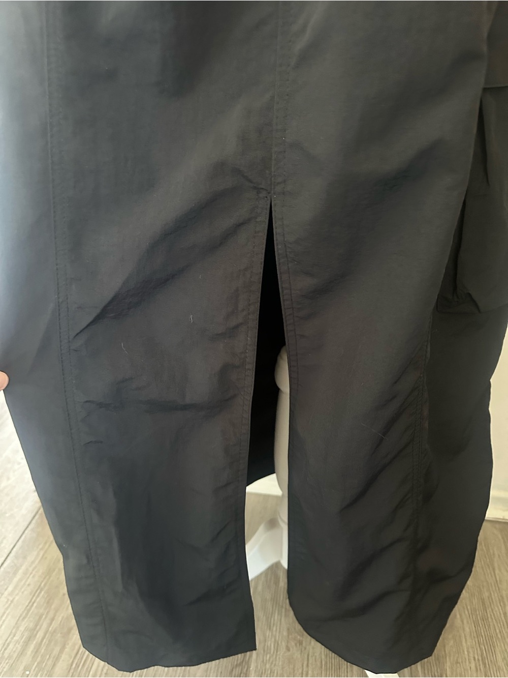 ZARA Black Nylon Cargo Midi Skirt - Size S - Picture 6 of 8